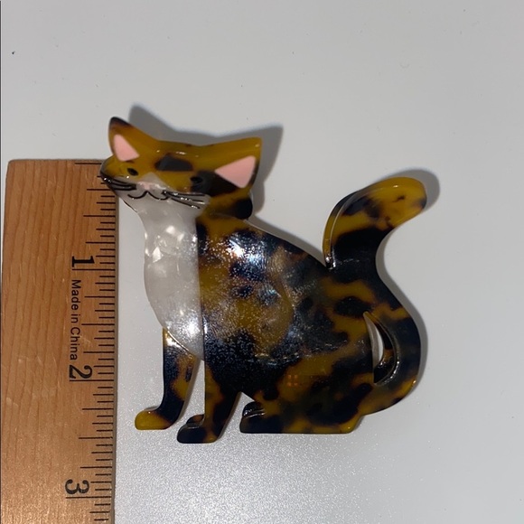 Tortoise Shell Kitty Cat Hair Clip - Picture 10 of 11